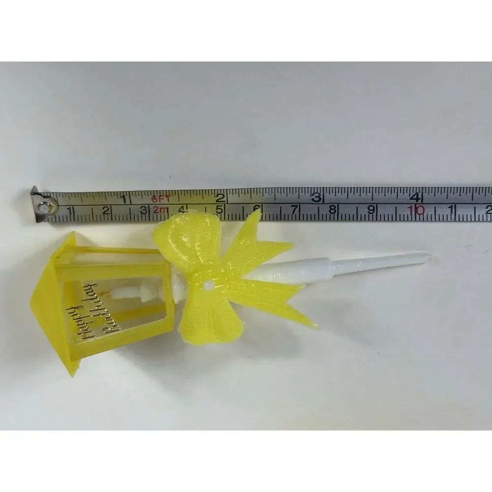 Vintage WILTON Happy Birthday Street Lamp Cake Toppers Decoration Yellow Qty 7